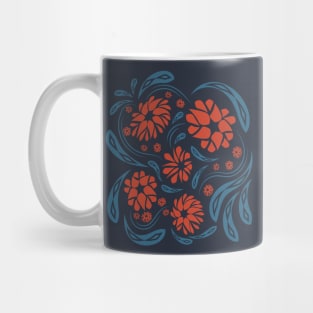 Folk flowers floral art print Flowers abstract art Mug